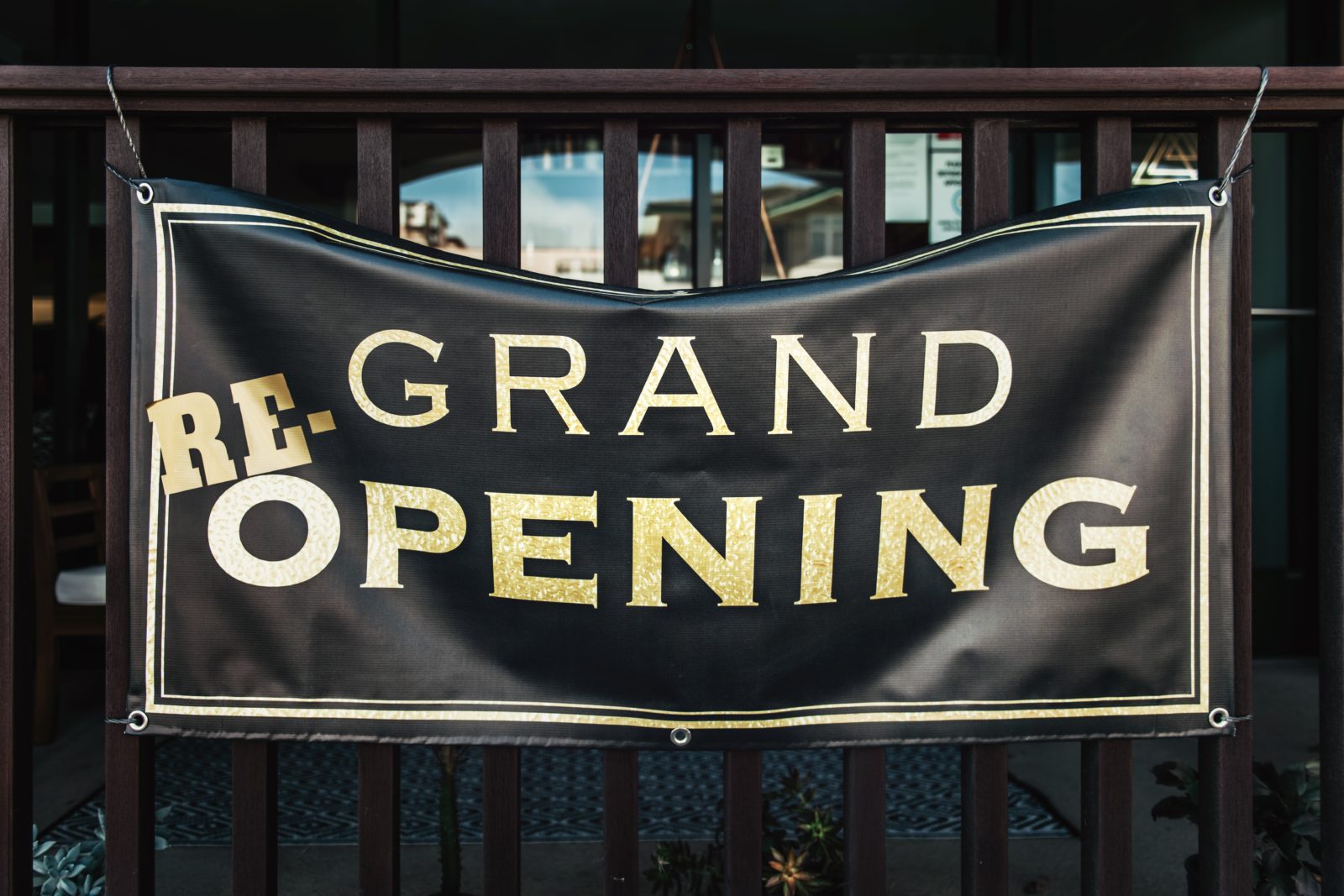 Grand re-opening banner